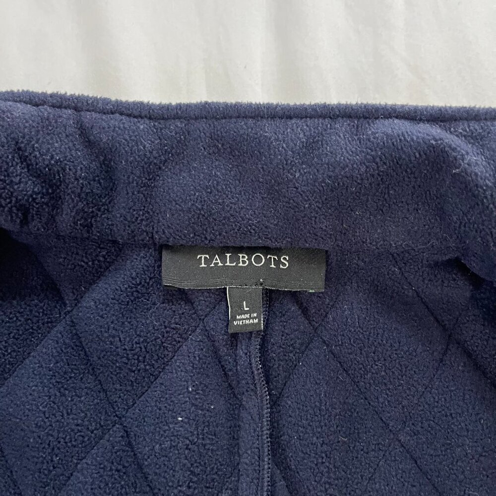 Talbots Navy Blue Quilted Adjustable Waist Lightweight Vest | Size Large - Picture 4 of 6